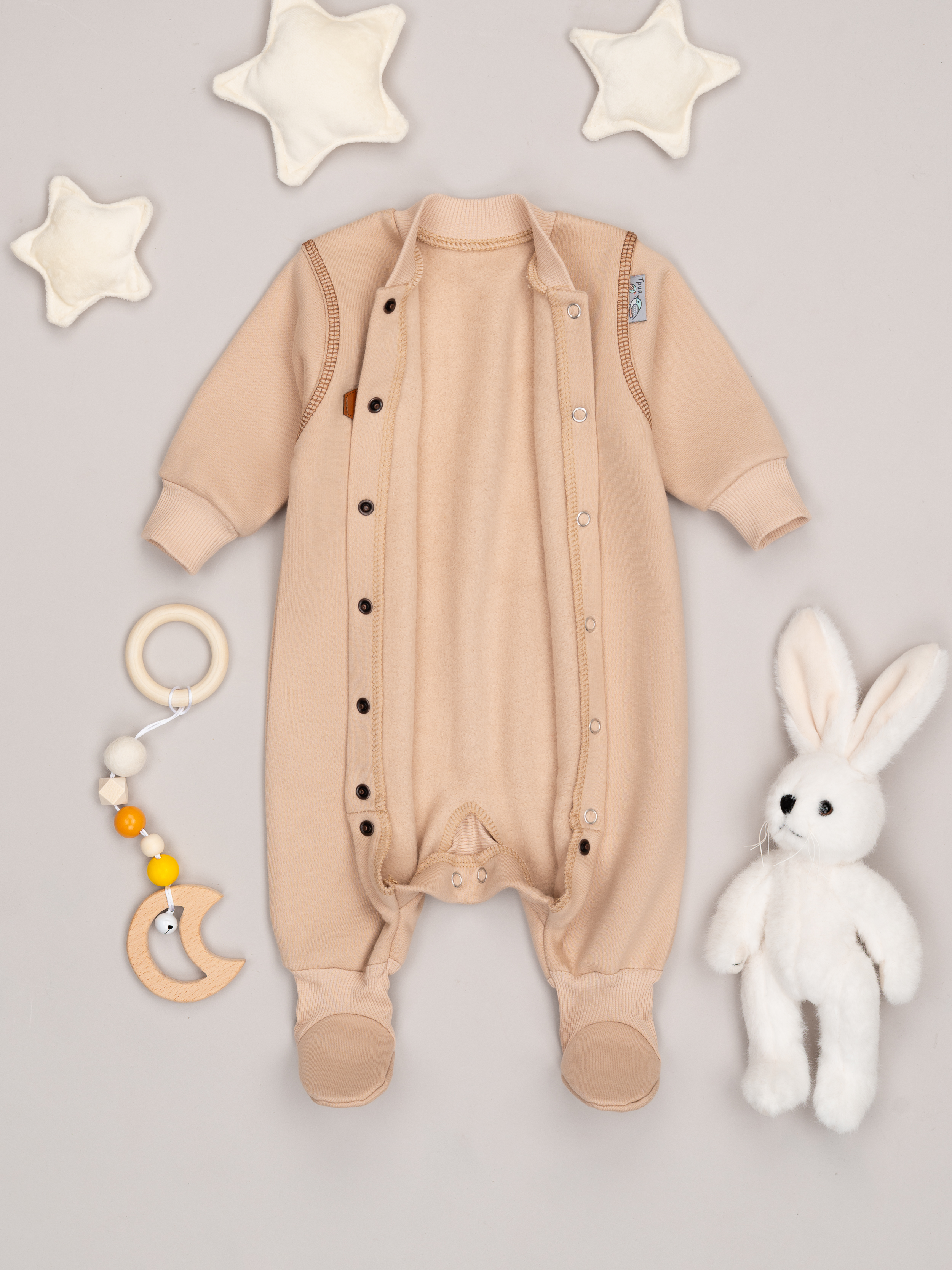 Комбинезон ТРИЯ 1164 футер 3-х нитка св бежевый - фото 3