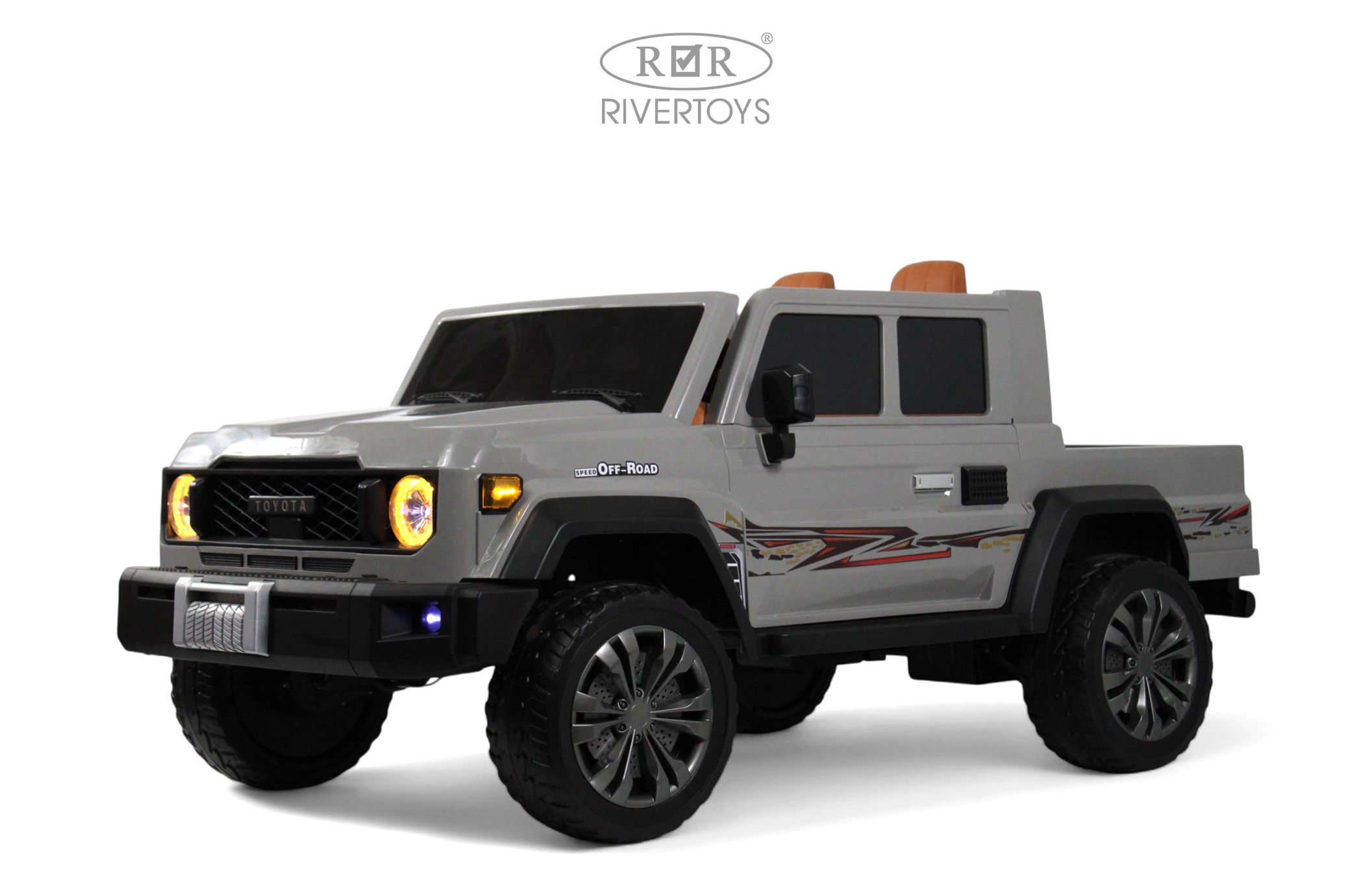 Электромобиль RIVERTOYS E555KX-PICKUP-GREY С пультом ДУ - фото 6