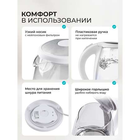 Чайник электрический Galaxy LINE GL0560 БЕЛЫЙ