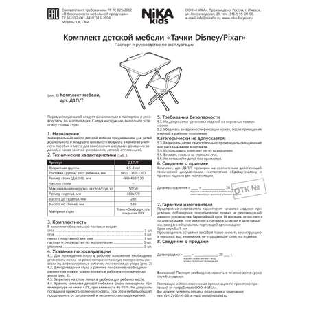 Комплект мебели NiKA kids Тачки