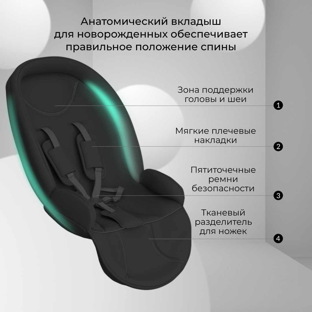 Коляска прогулочная Farfello Fest Lux черный - фото 3