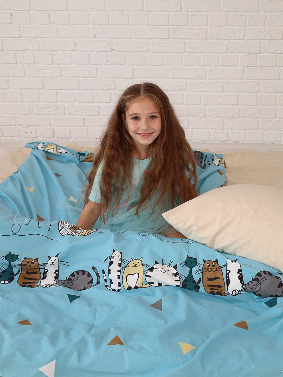 Комплект постельного белья BRAVO kids dreams Котики простыня на резинке полутораспальный 3 предм. - фото 11