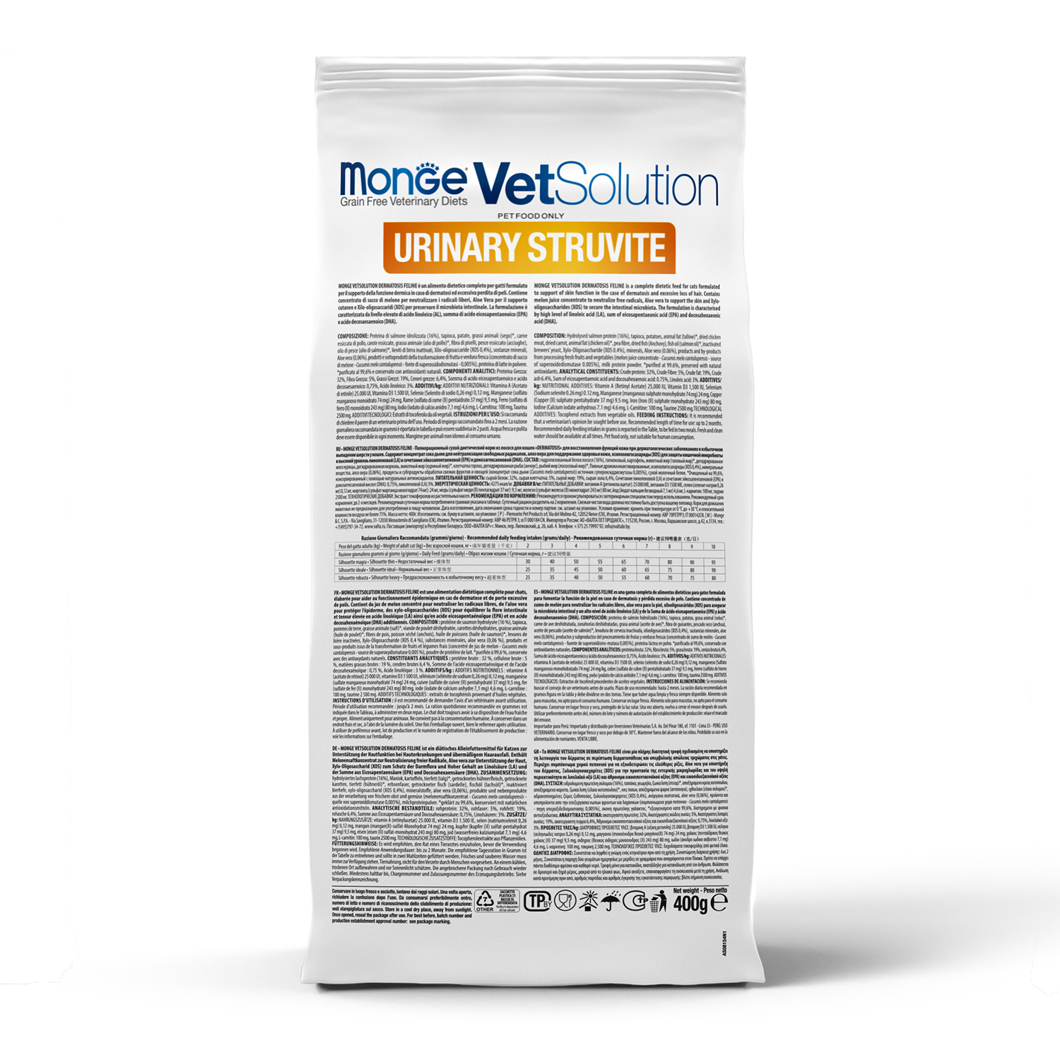 Корм для кошек диетический MONGE VetSolution Cat Urinary Struvite при струвитном течении МКБ 400г - фото 4