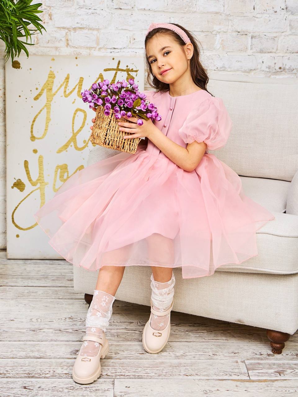 Платье Sofisha kids Plat.organza.pink - фото 5