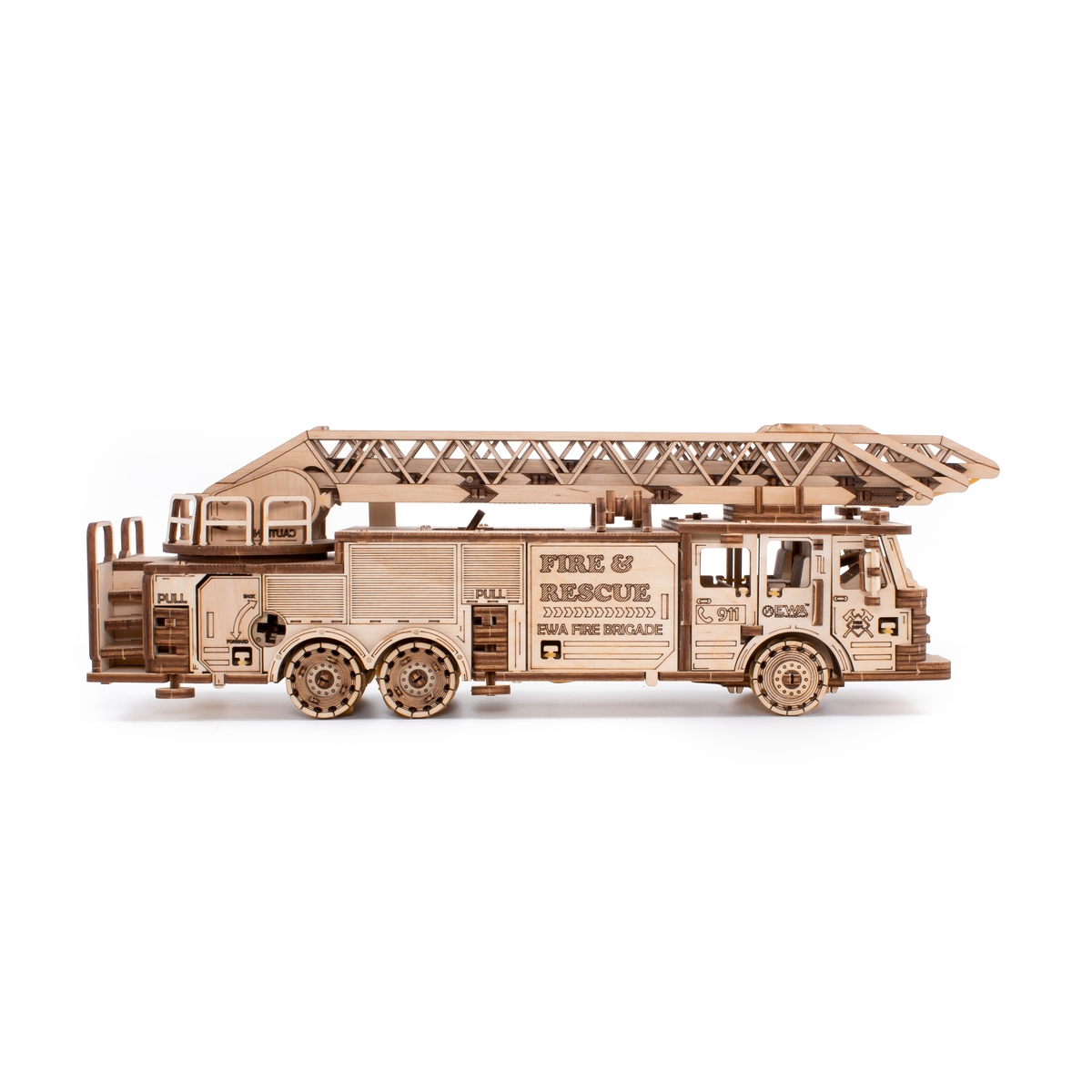 Конструктор Eco Wood Art Пожарная машина деревянный 439 дет. - фото 17
