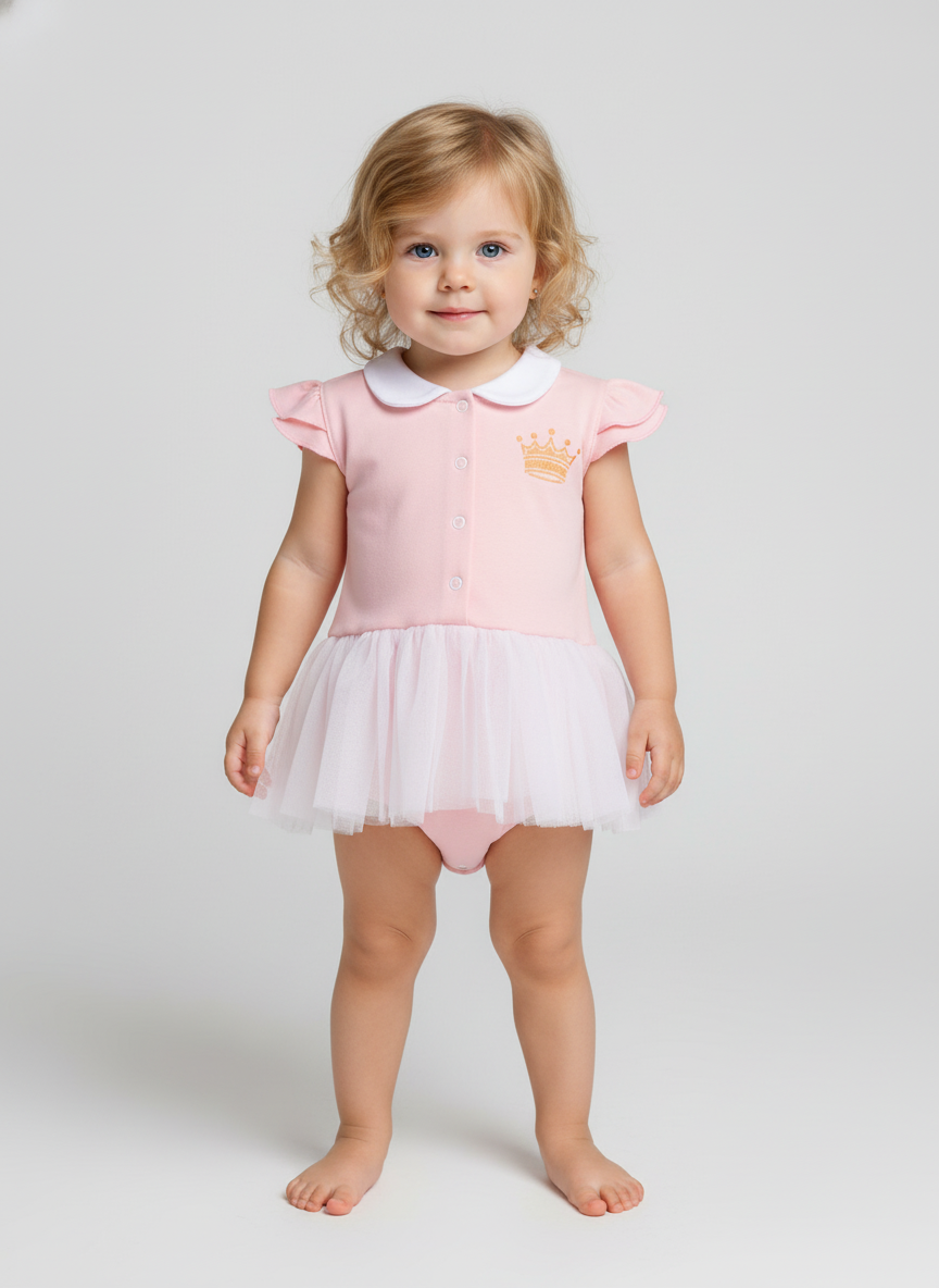 Боди с юбкой Югтекстильторг 016-129/Белый,розовый - фото 1