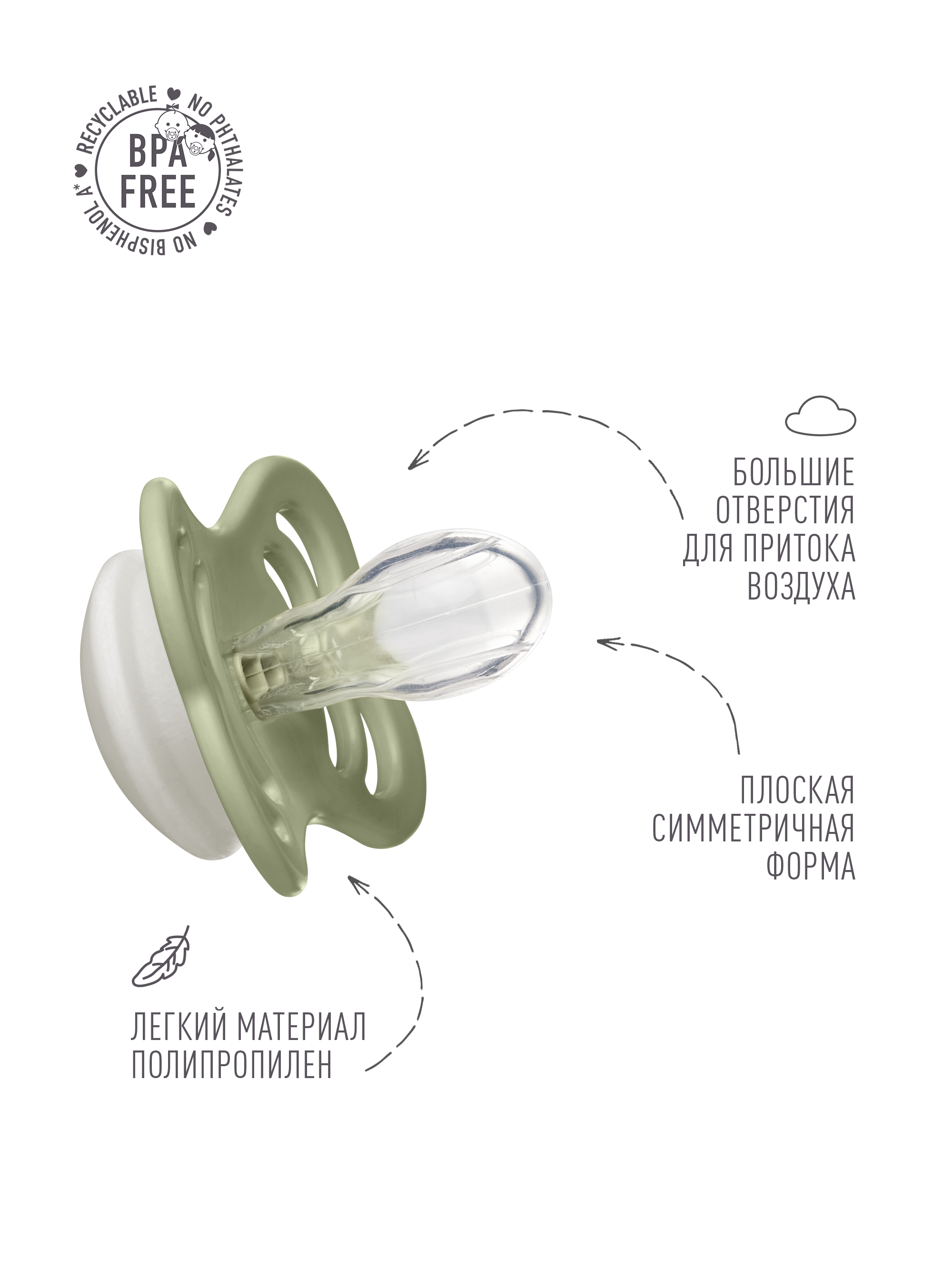 Пустышка BIBS силикон анатомическая от 0 мес. - фото 3