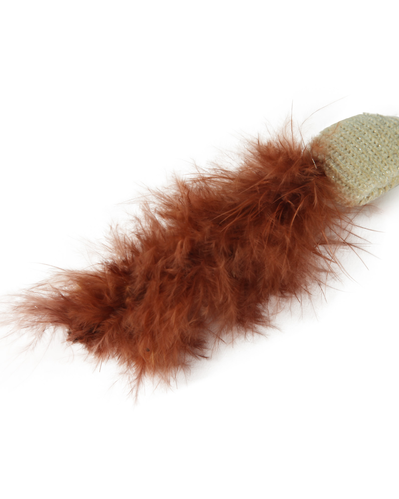 Игрушка для кошек Barbaks Мышь Хвостодер с кошачьей мятой с бубенчиком 21*4.5см - фото 3