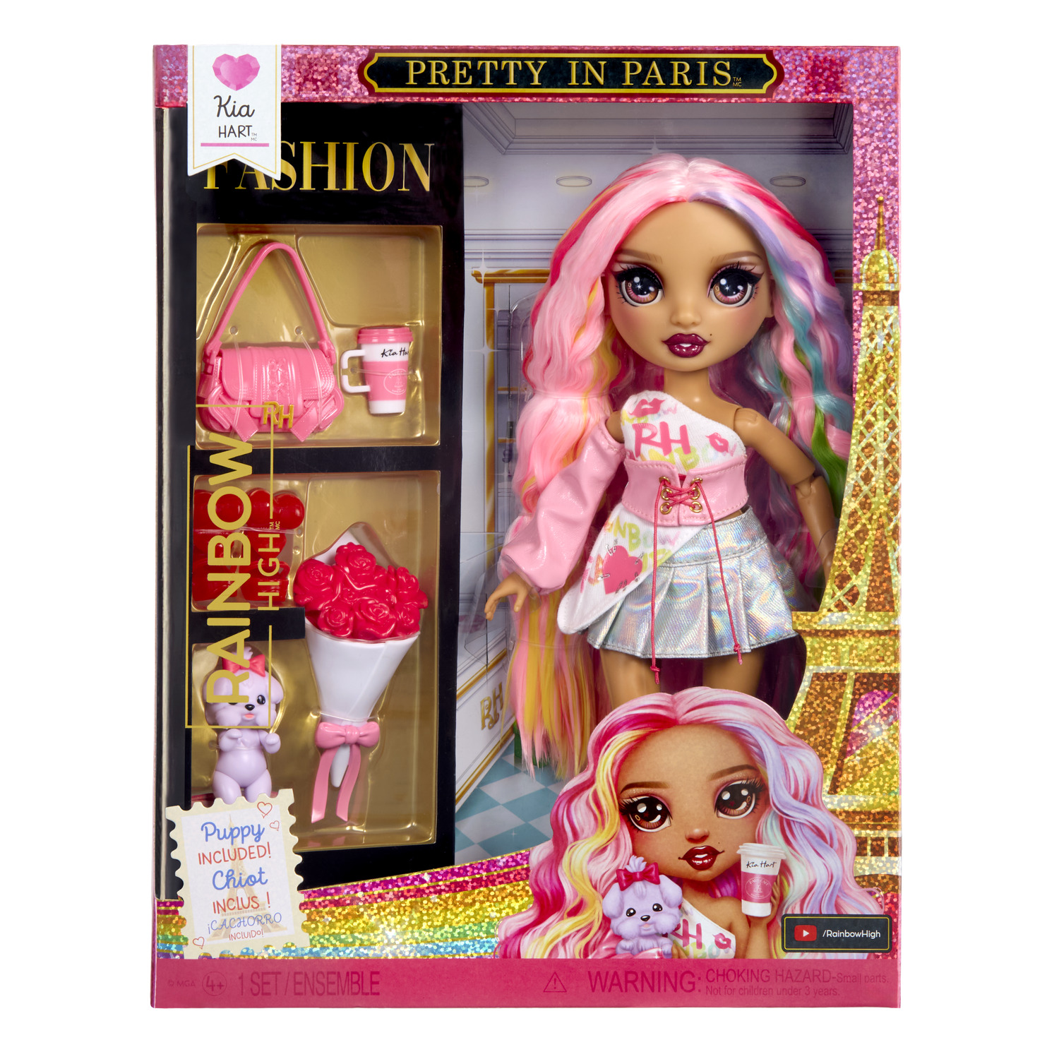 Кукла модельная Rainbow High Киа в Париже с акс. радужная 74228 - фото 1