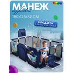 Манеж детский игровой CINLANKIDS с шариками и корзиной с рисунком 180*125*62