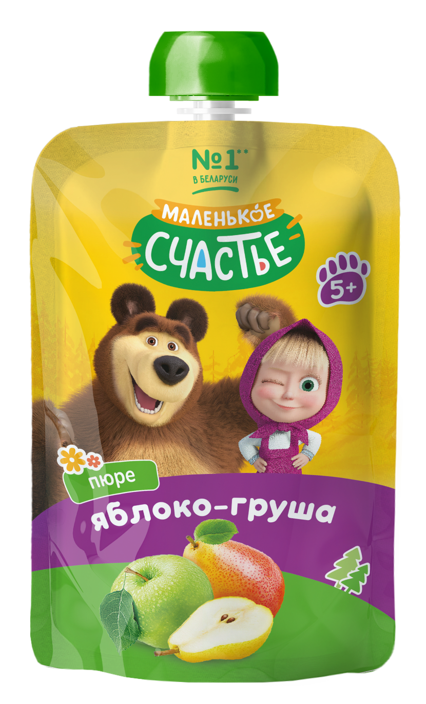Пюре Маленькое счастье Яблоко-груша с 5 мес 85 г - фото 1