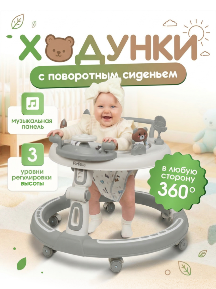 Ходунки Farfello A7 серый - фото 1