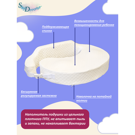 Подушка для кормления новорожденных SkyDreams 59×40×10/14 см