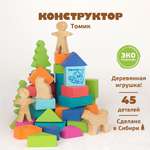 Конструктор Томик Цветной деревянный