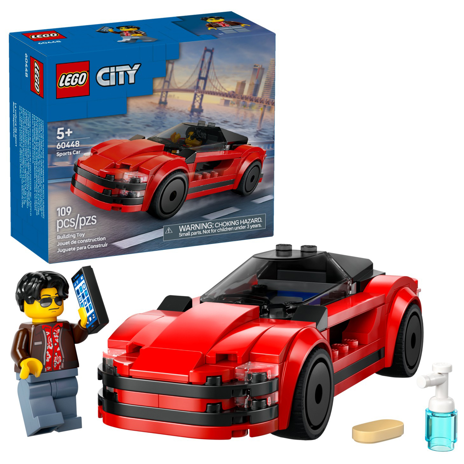 Конструктор LEGO City Красная спортивная машина блочный - фото 1