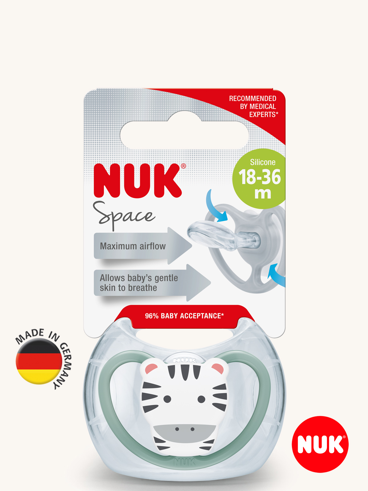 Пустышка Nuk силикон ортодонтическая от 18 мес. 1 шт. - фото 1