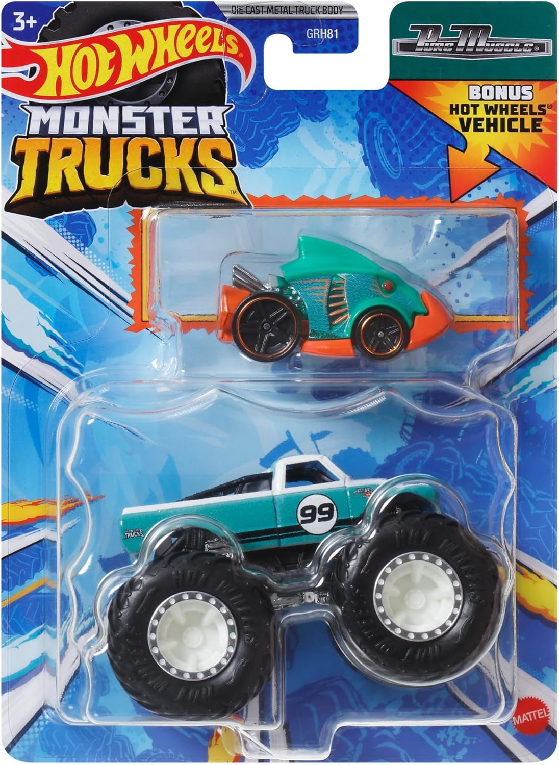 Монстр-трак Hot Wheels Pure Muscle 1:64 GRH81 - фото 1