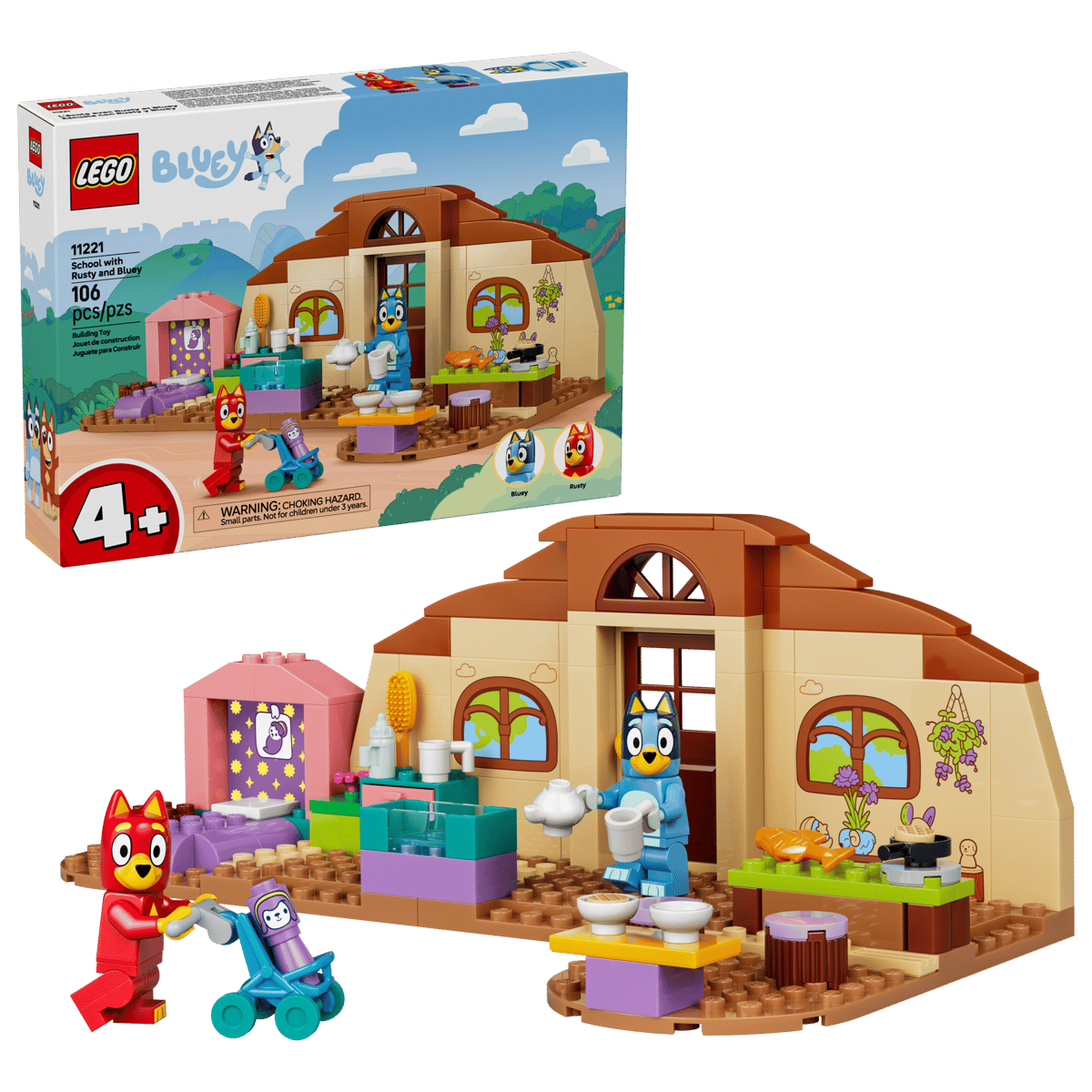 Конструктор LEGO DUPLO Школа с Расти и Блуи 106 дет. - фото 1