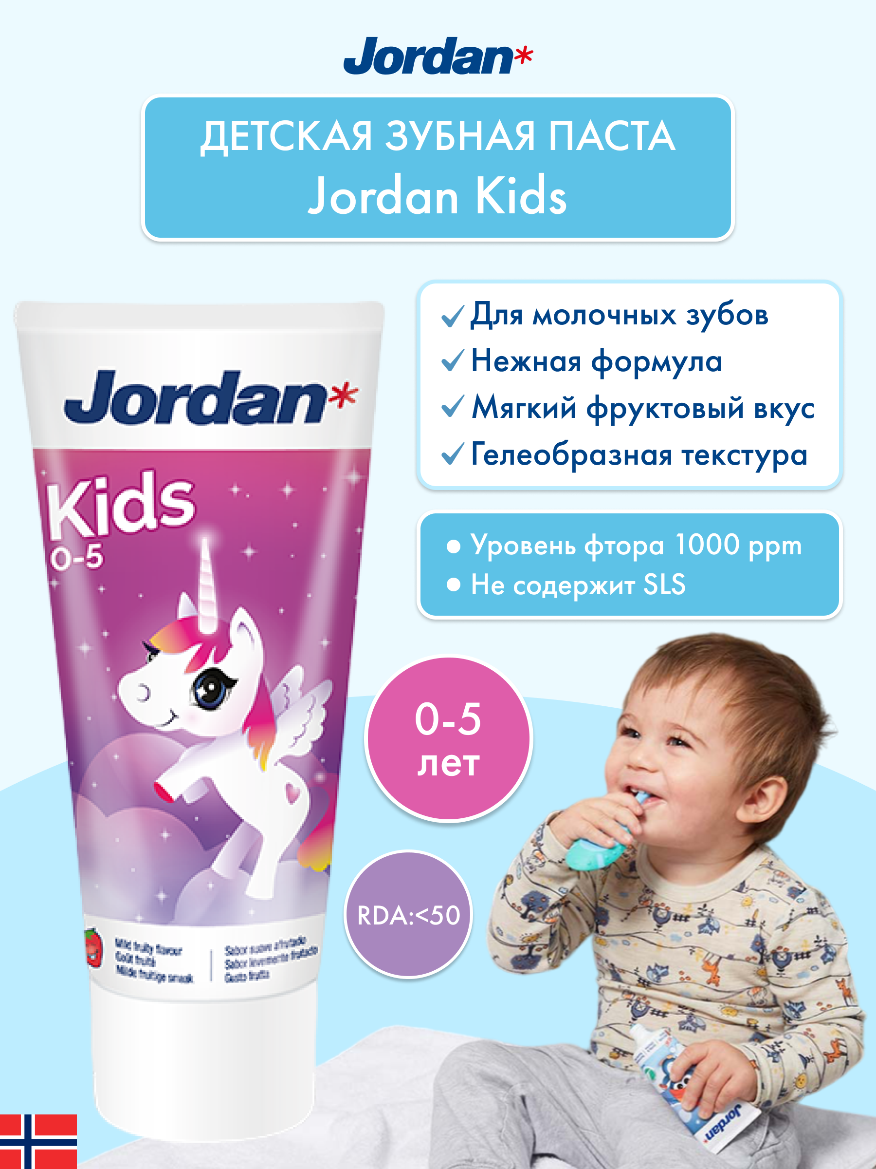 Зубная паста Jordan с фтором клубника - фото 2