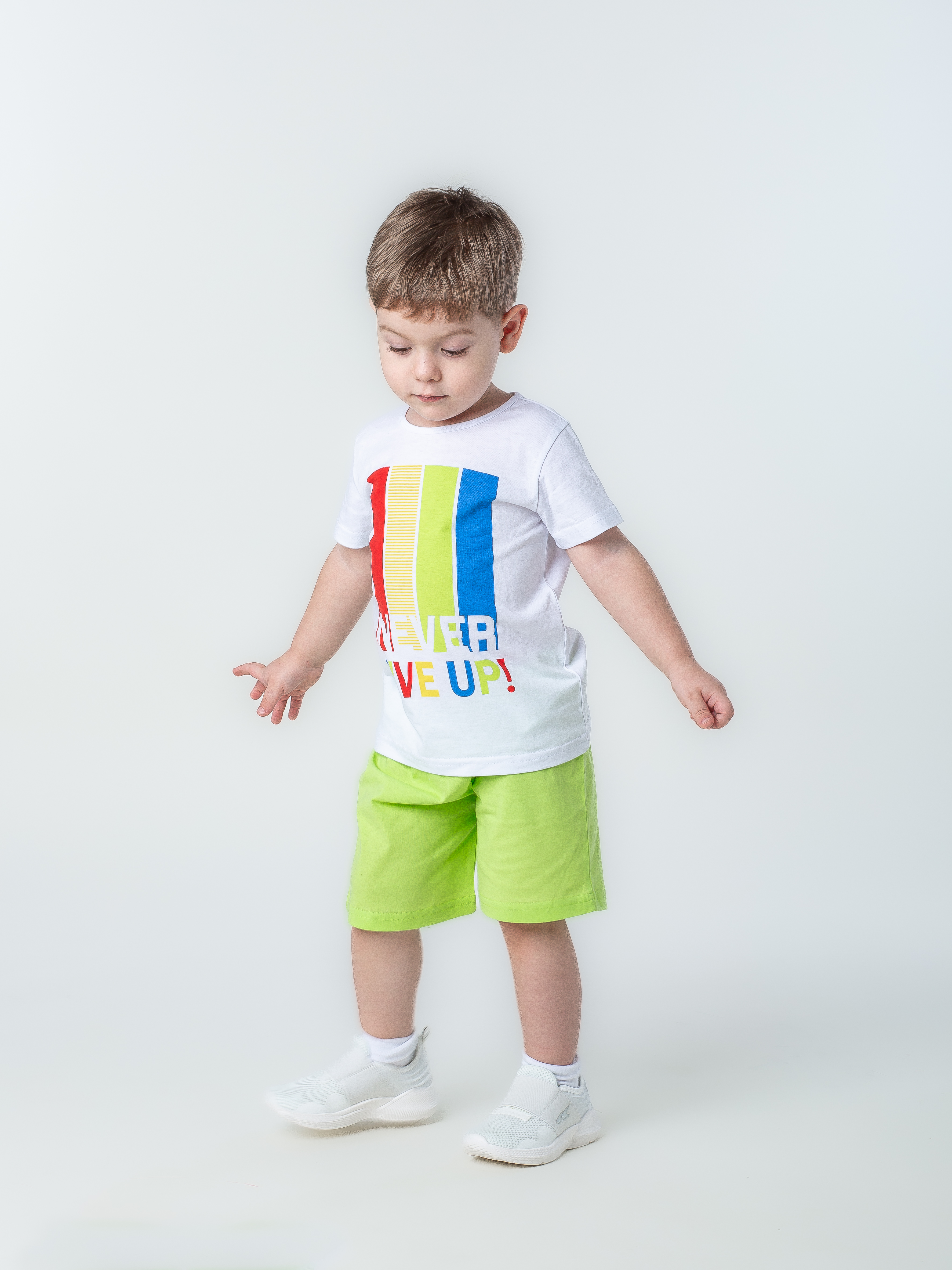 Футболка и шорты VEDDI 683/2к-21-белый/салатовый/Never - фото 16