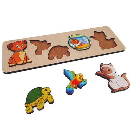 Игрушка Нескучные игры рамка-вкладыш Монтессори Домашние животные