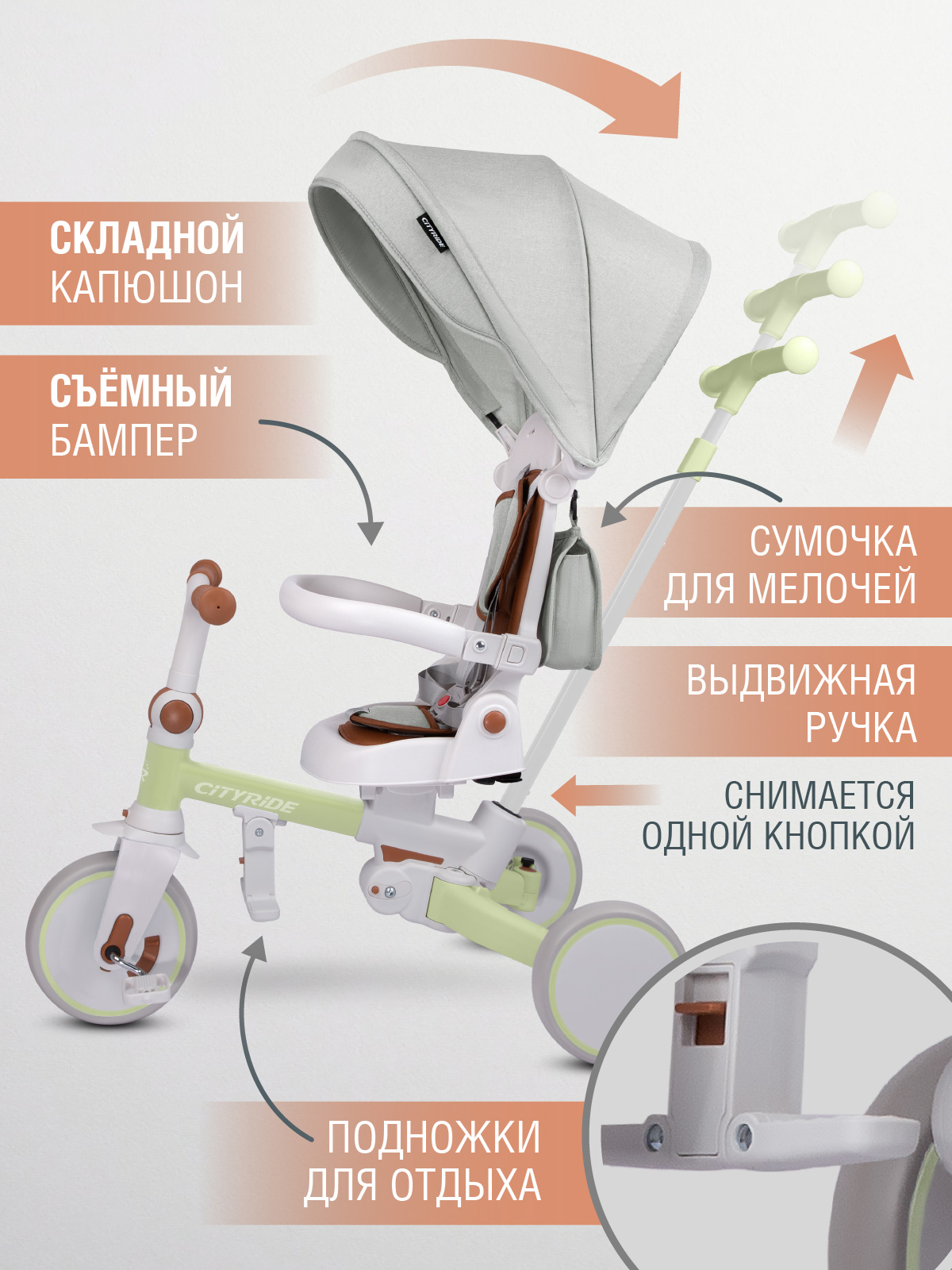 Трехколесный велосипед CITYRIDE - фото 7