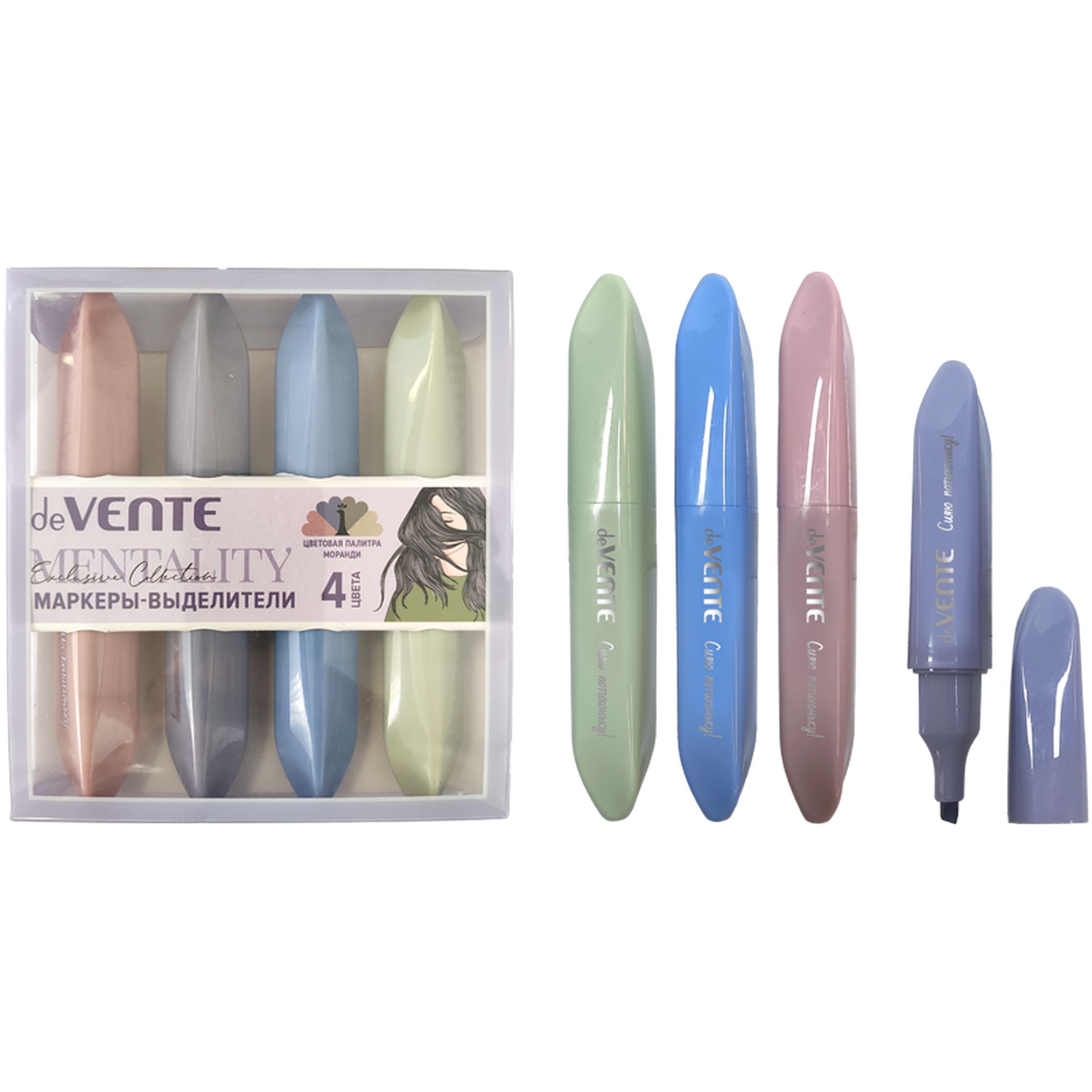 Текстовыделители deVENTE 4 шт. - фото 1