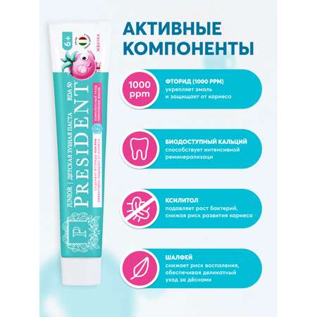 Зубная паста President с фтором жвачка