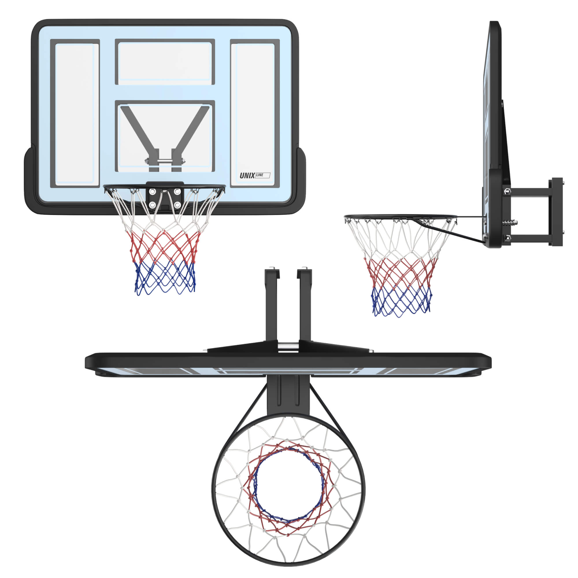 Баскетбольный щит UNIX line из ПВХ B-Backboard-PVC размер щита диаметр кольца R45 - фото 17