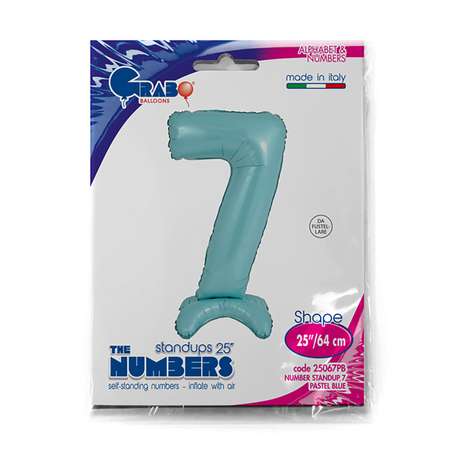 Шар GRABO Цифра 7 фольгированный Pastel-Blue 1207-4271