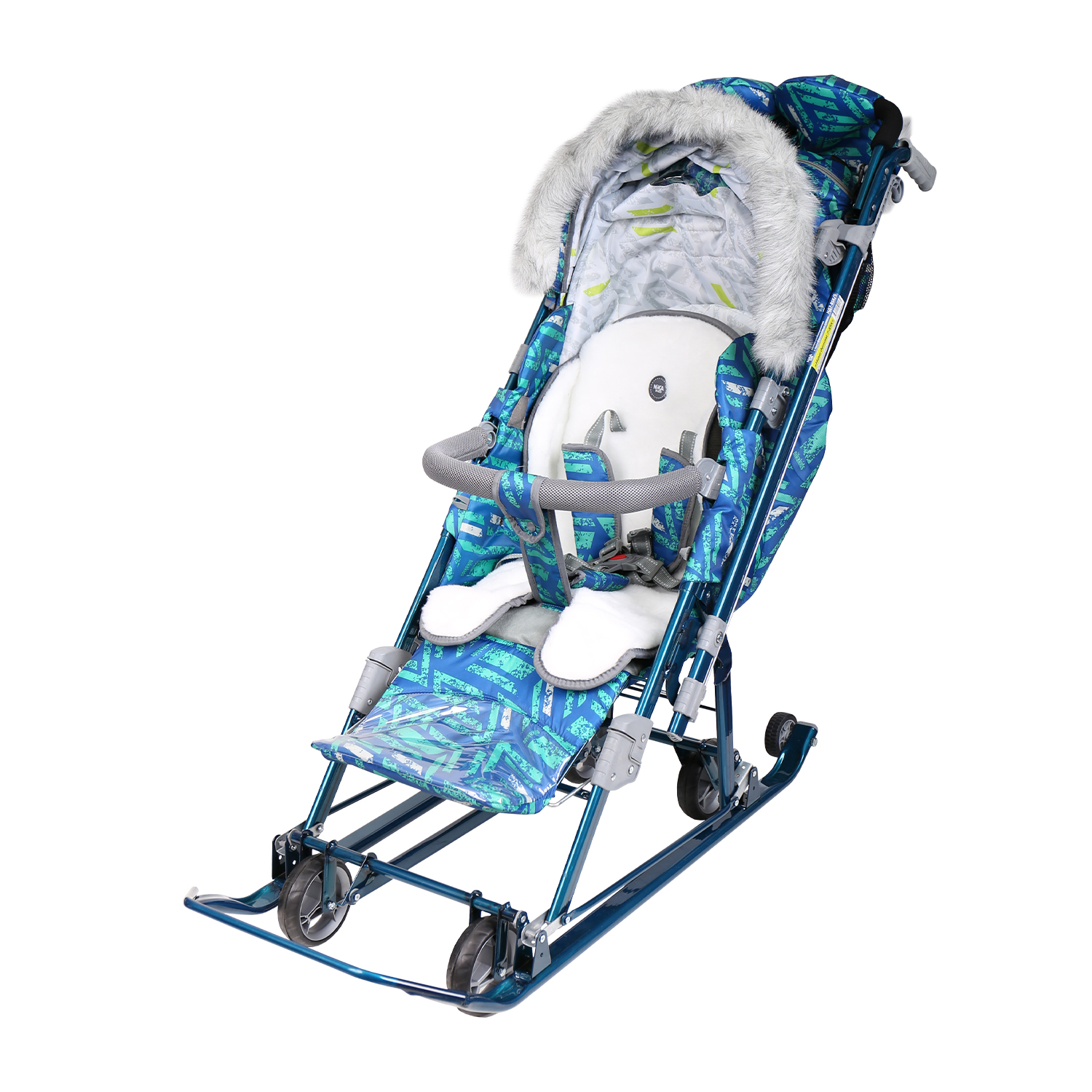 Санки-коляска Ника Синий - фото 7