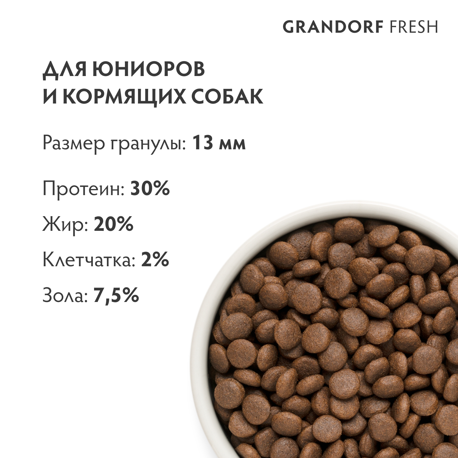 Корм для щенков Grandorf Fresh Junior Lamb/Sweet Potato сред и круп пород Свежее мясо ягненка с 10кг беззерн с жив пробиотиками - фото 2