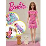 Кукла модельная Barbie Пижамная вечеринка С щенками высота 29 см