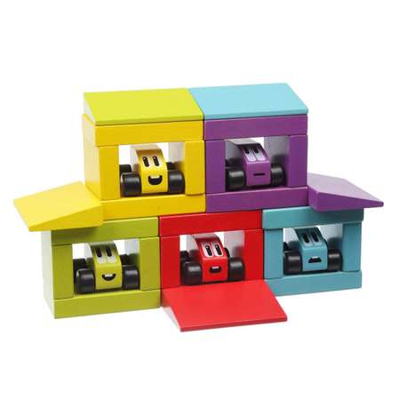 Конструктор Cubika Яркие гонки деревянный