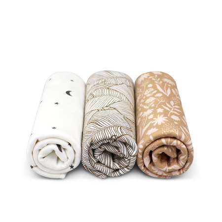 Пелёнка Mjolk Palm Tree Caramel Flowers Небо трикотаж 85х120 см 3 шт.