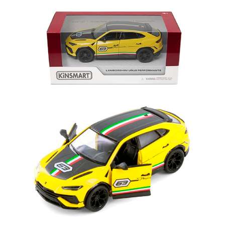 Автомобиль KINSMART Lamborghini Urus Performante желтая 1:36