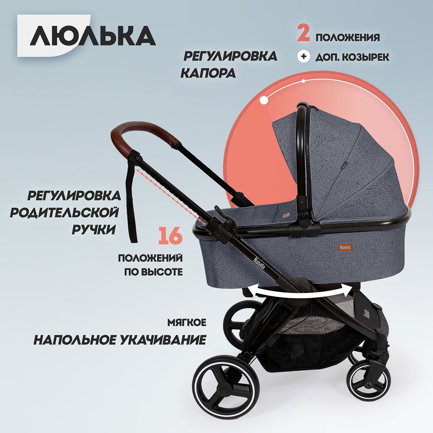 Коляска 3в1 Nuovita Edel 3в1 - фото 2