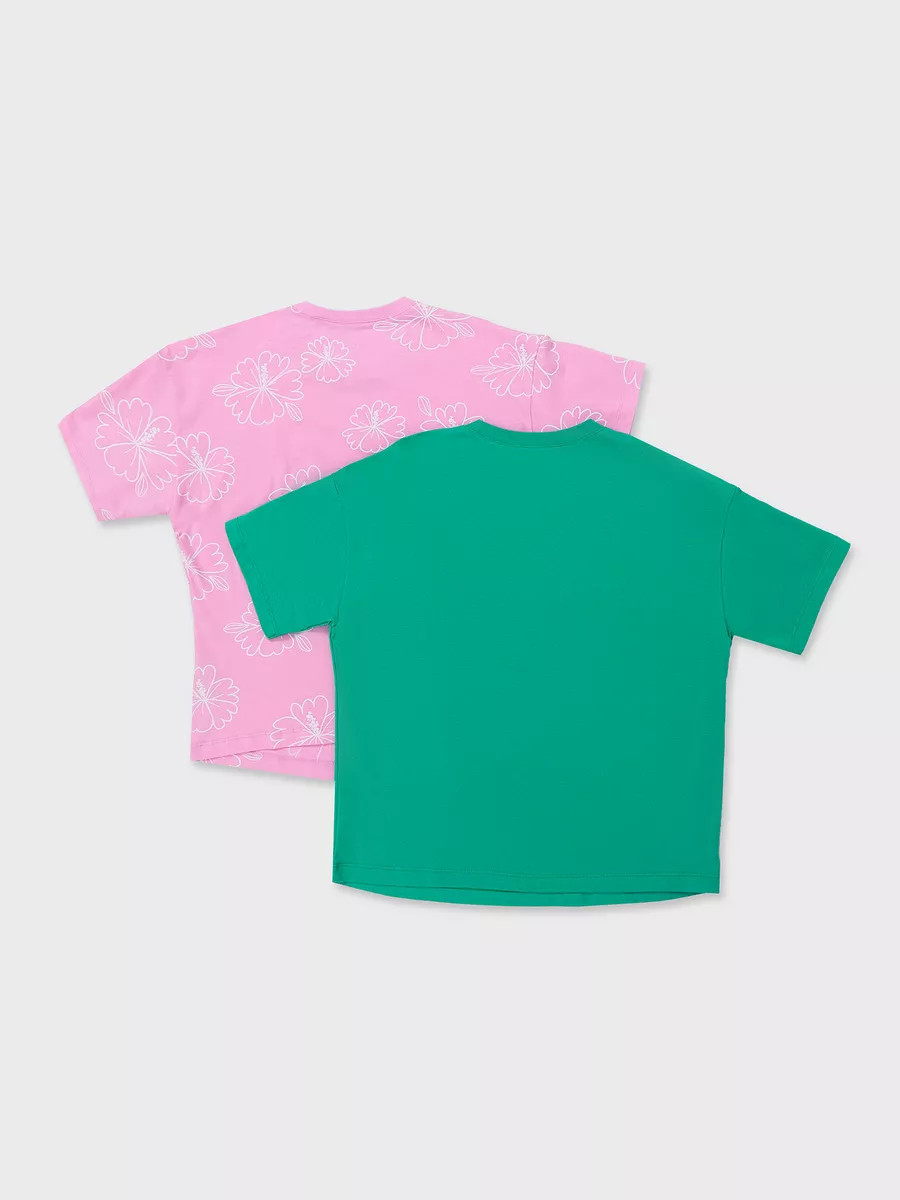 Футболка 2 шт Mark Formelle (Марк Формэль) 117843-2/зеленый топаз +цветы на розовом - фото 9
