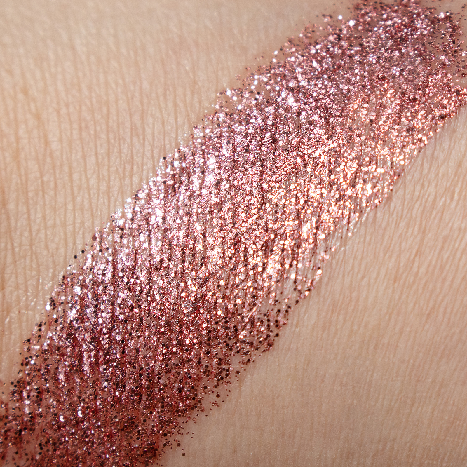 Цветная глиттерная подводка с блестками ХОББИЛАБ для макияжа глаз розовое золото с кисточкой - фото 7