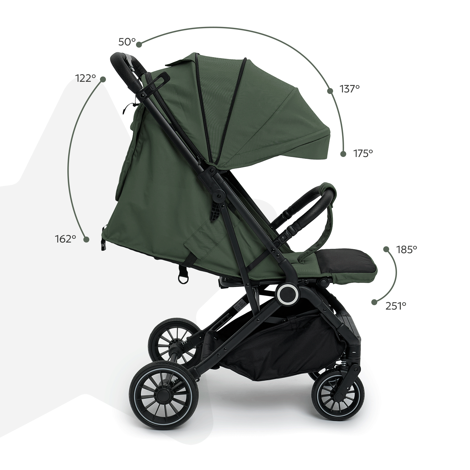 Коляска прогулочная BabyGo Roady Plus зеленый - фото 5