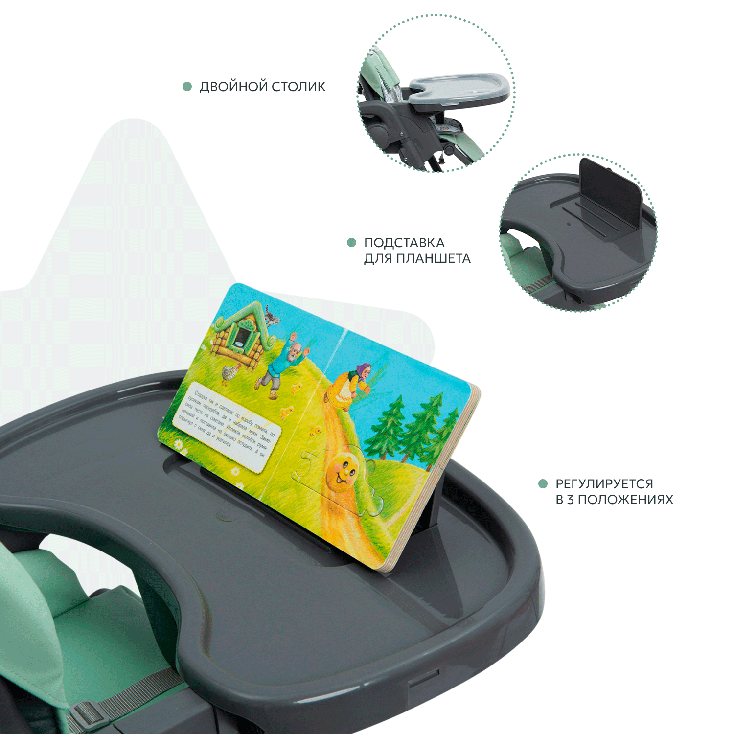 Стульчик для кормления BabyGo Sweet Meals Mint зеленый - фото 4