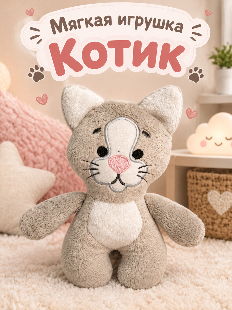 Мягкая игрушка Штучки к которым тянутся ручки котик - фото 2