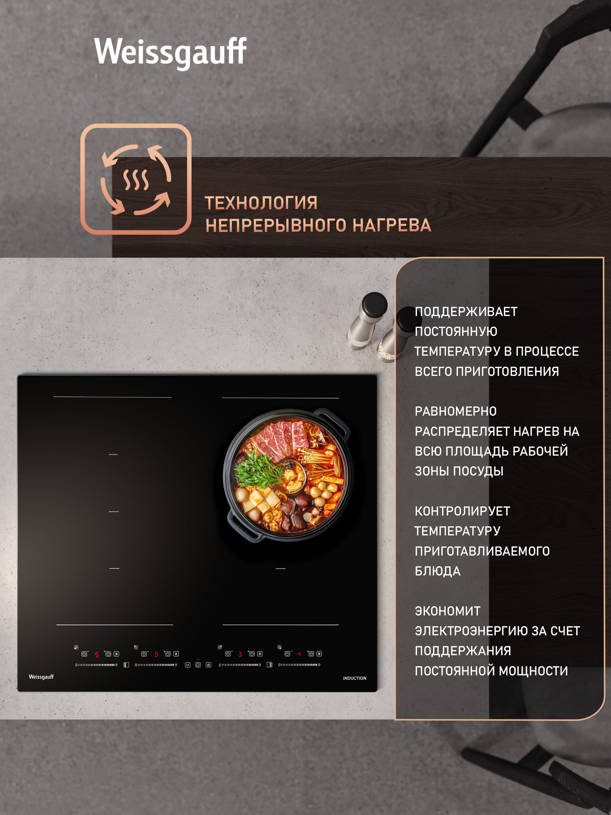 Варочная панель WEISSGAUFF HI 649 Dual Flex Premium - фото 6