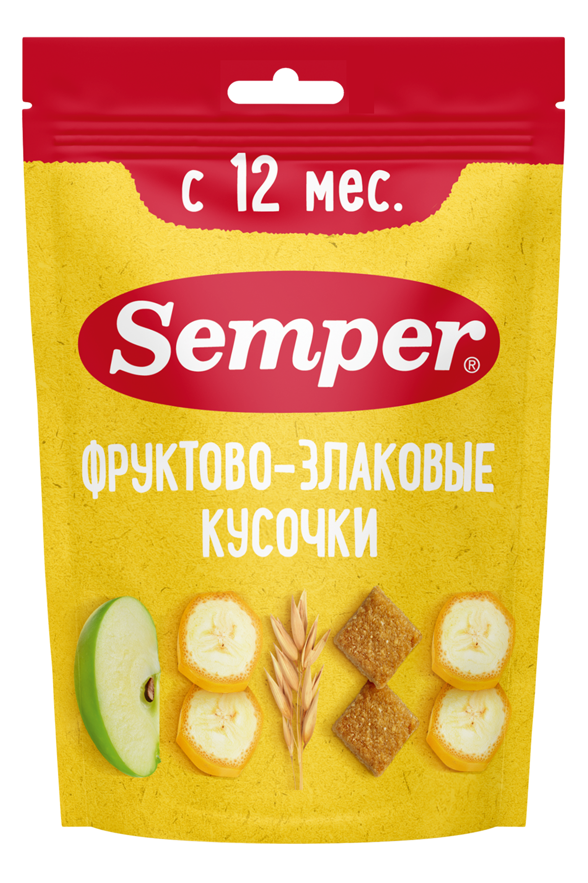 Фруктовые кусочки Semper Банан и яблоко с 12 мес 22.5 г - фото 1