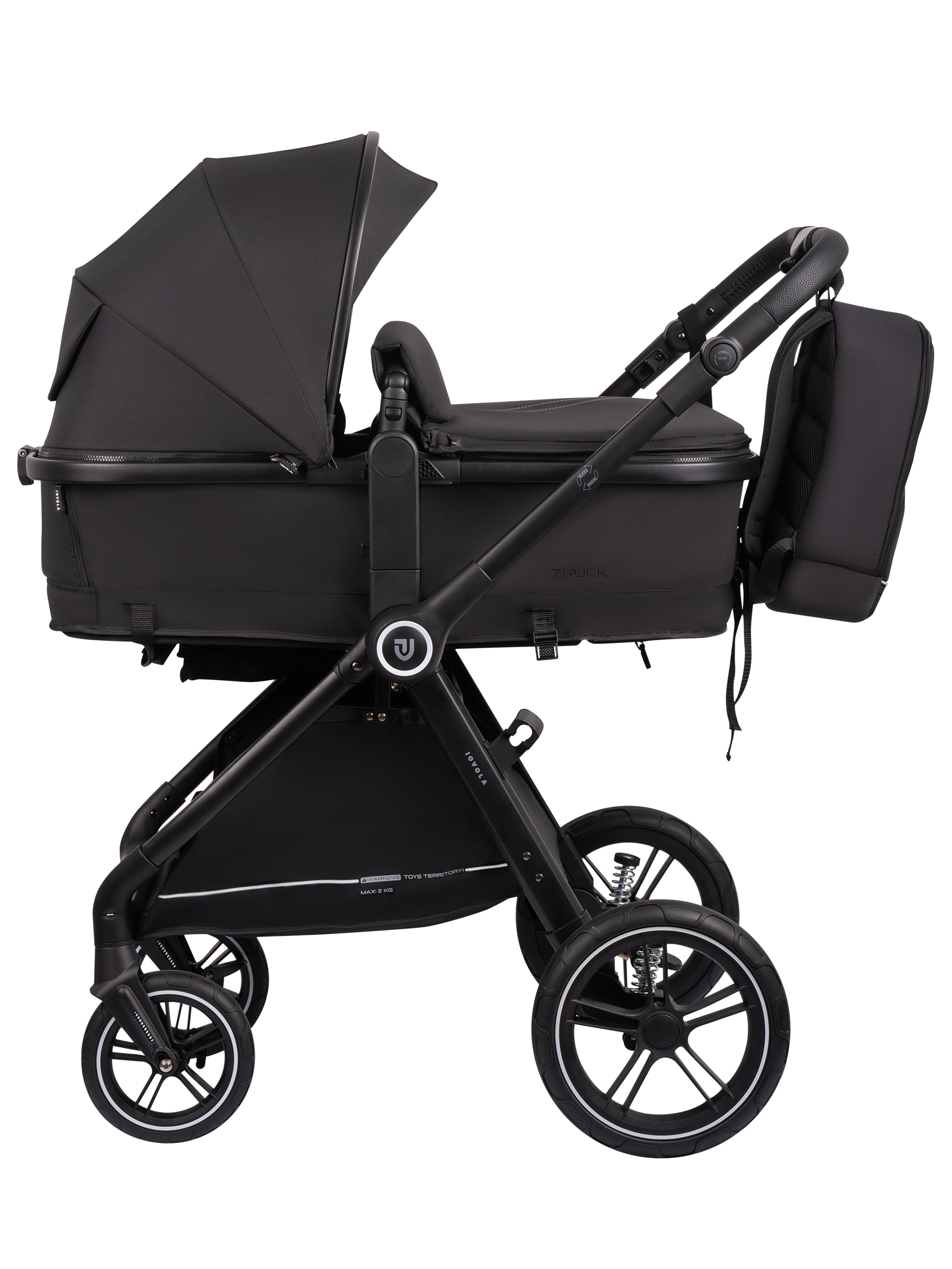 Коляска трансформер JOVOLA Truck, перекидная ручка черный - фото 4