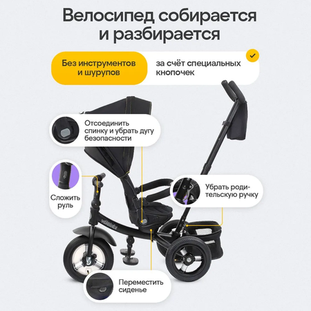 Трехколесный велосипед Velobibi 10 дюймов