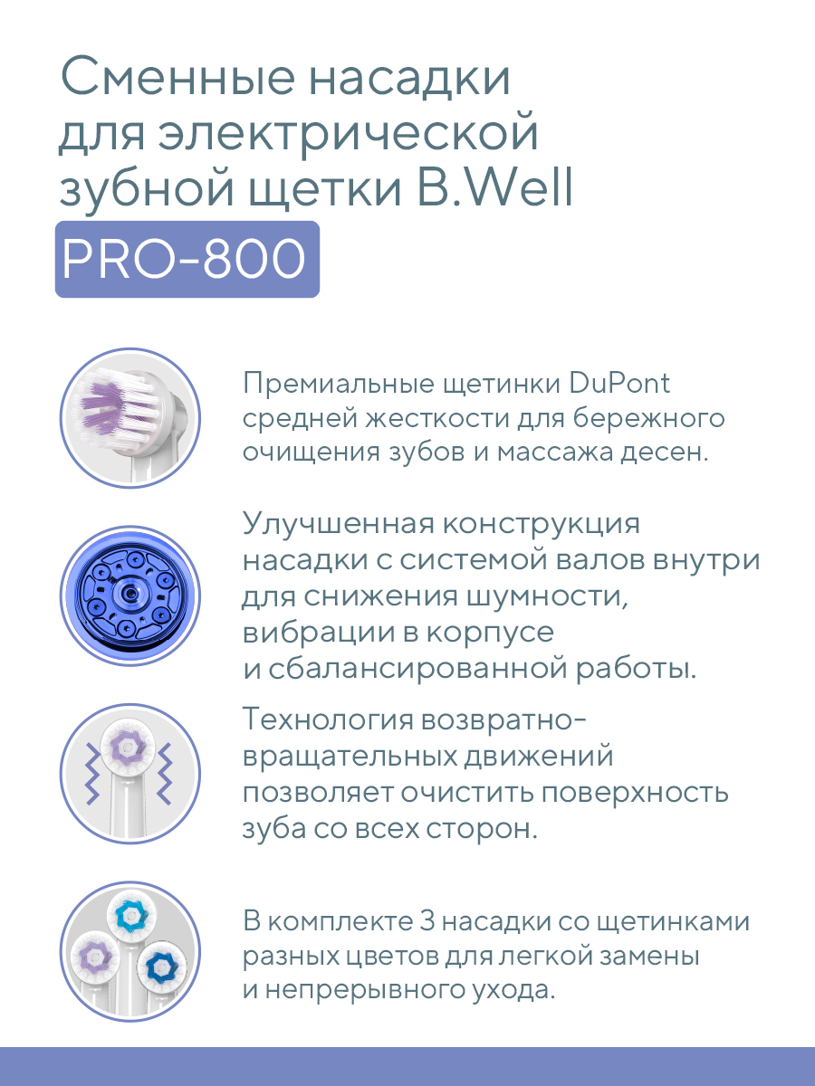 Насадка электрическая B.Well 3 шт. - фото 2