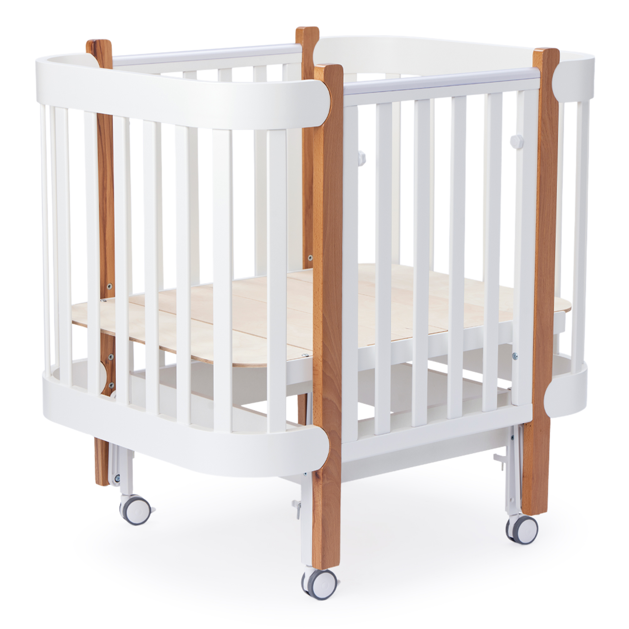 Детская кроватка Happy Baby прямоугольная, продольный маятник (белый) - фото 21