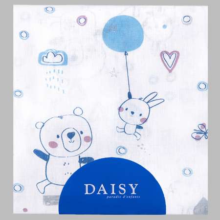 Пеленка фланелевая Daisy 1шт 90х145см мишка с шариком