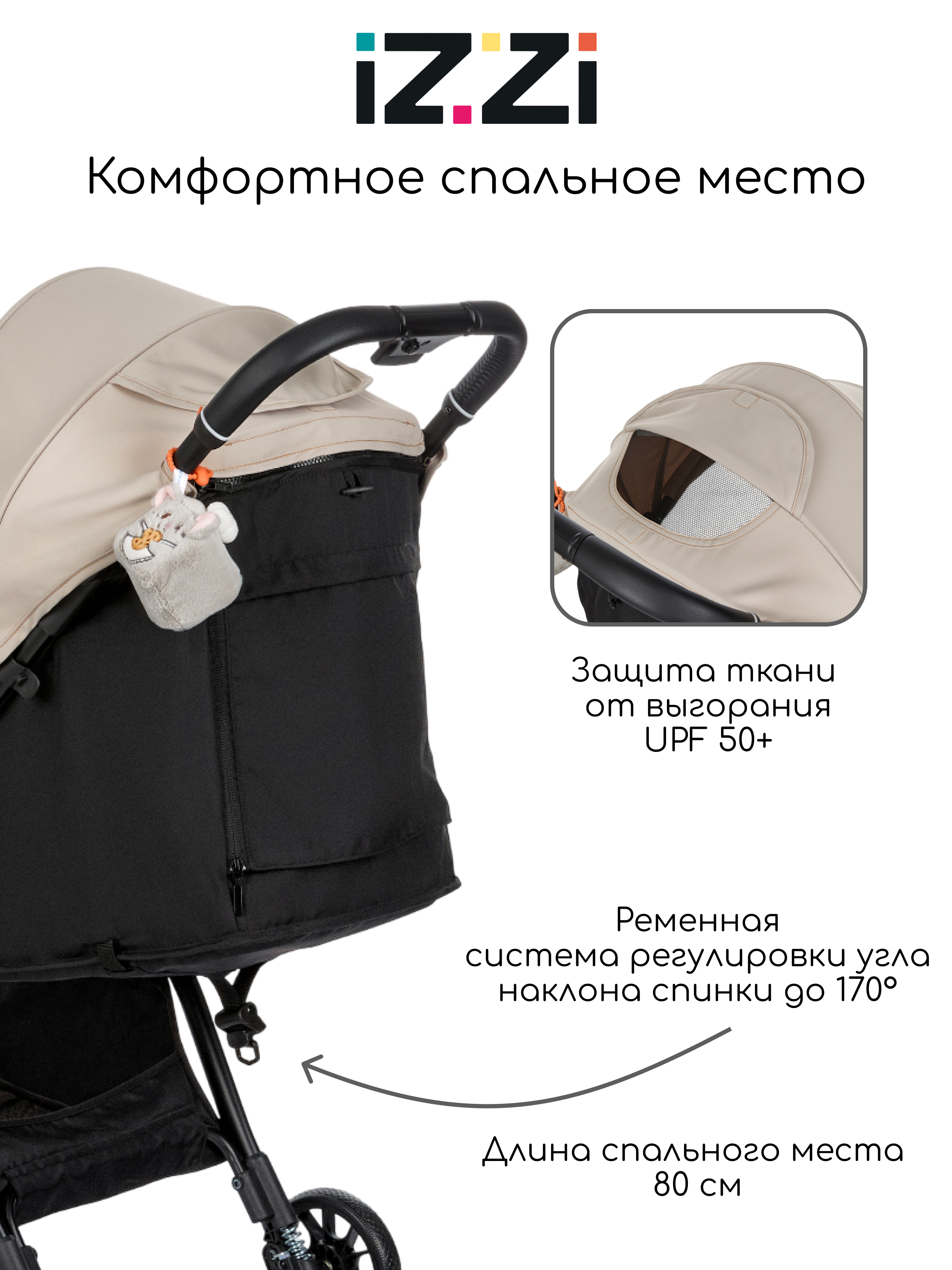 Коляска прогулочная iZZi для путешествий черный - фото 10